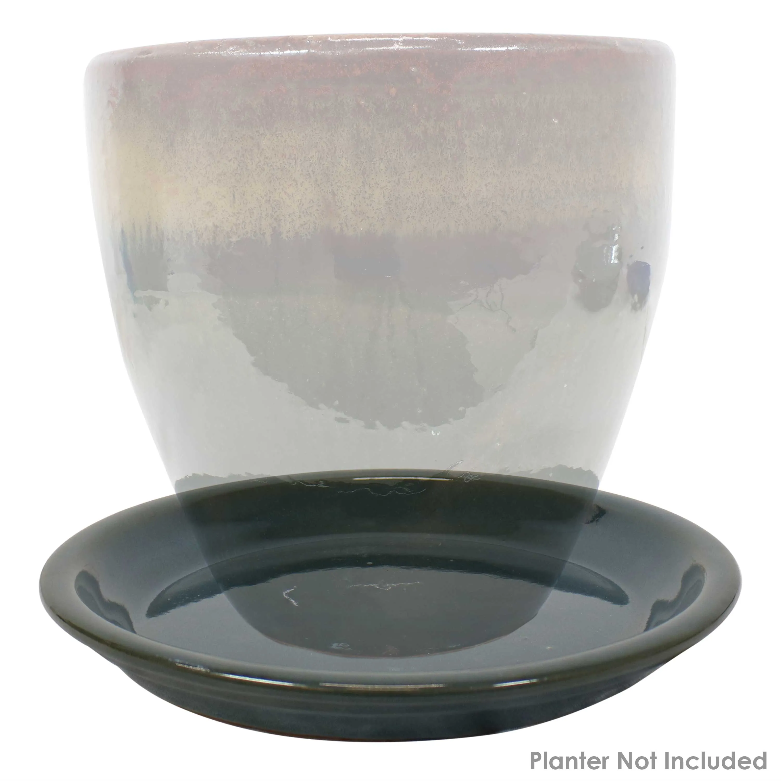 Sunnydaze Set of 2 Glazed Ceramic Planter Saucers