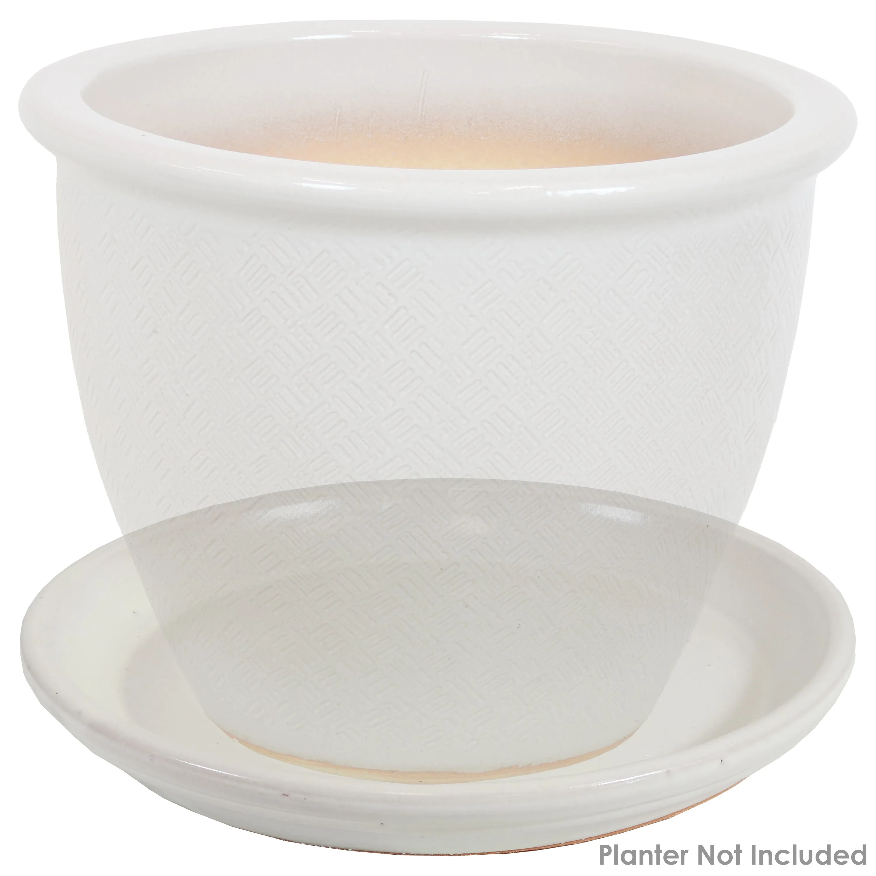 Sunnydaze Set of 2 Glazed Ceramic Planter Saucers
