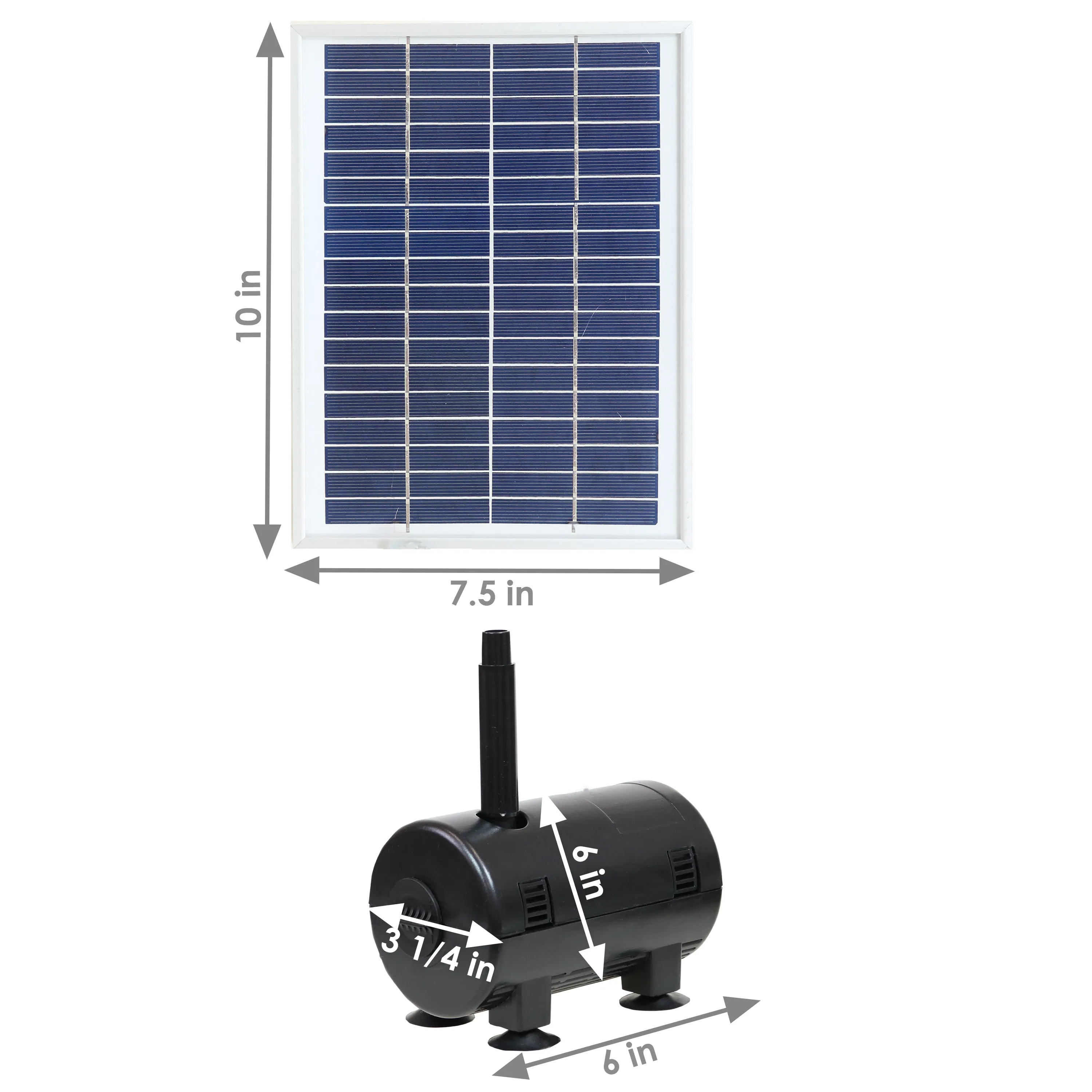 Sunnydaze Solar Pump and Panel Kit with 2 Spray Heads - 132 GPH - 56" Lift