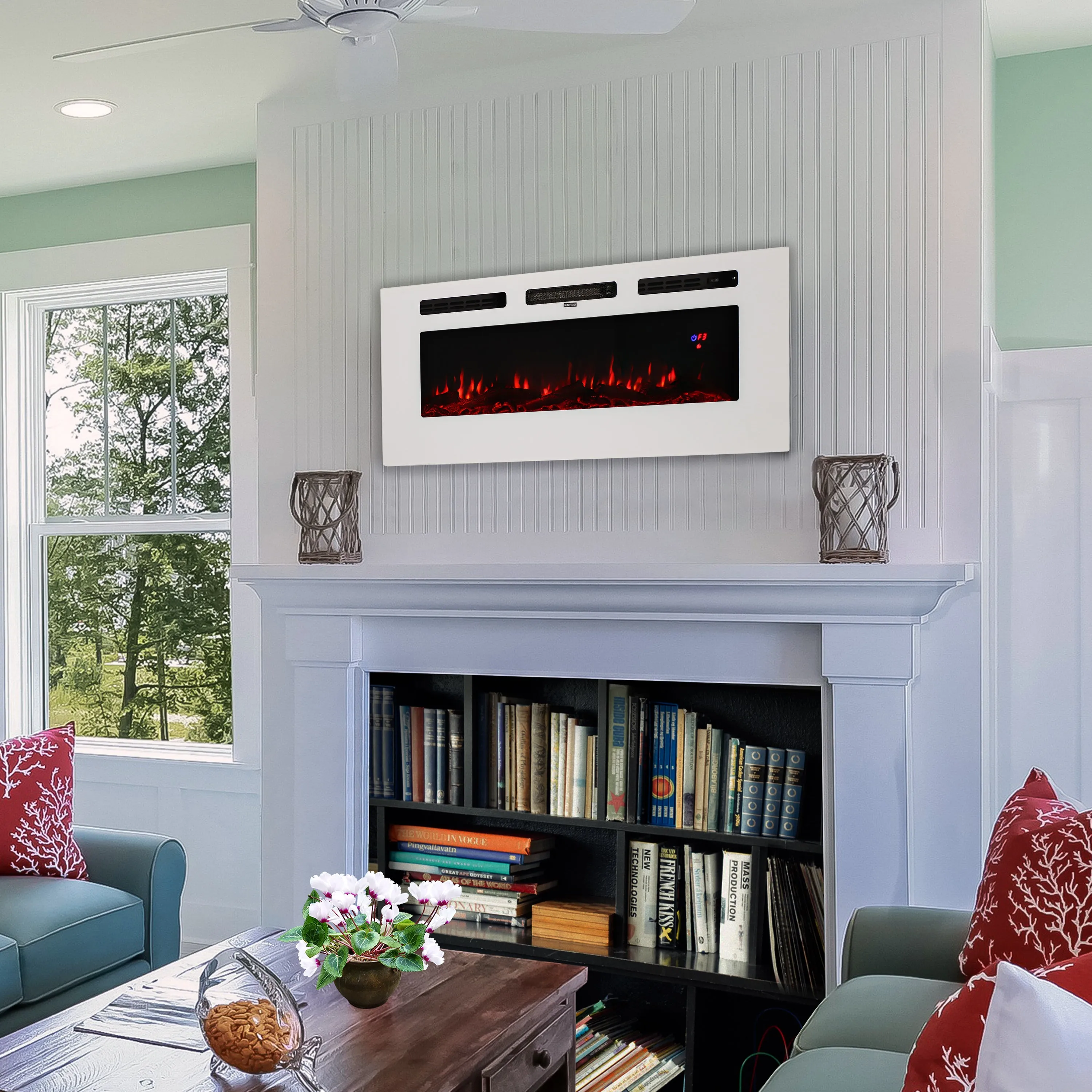 Sunnydaze Sophisticated Hearth Indoor Electric Fireplace