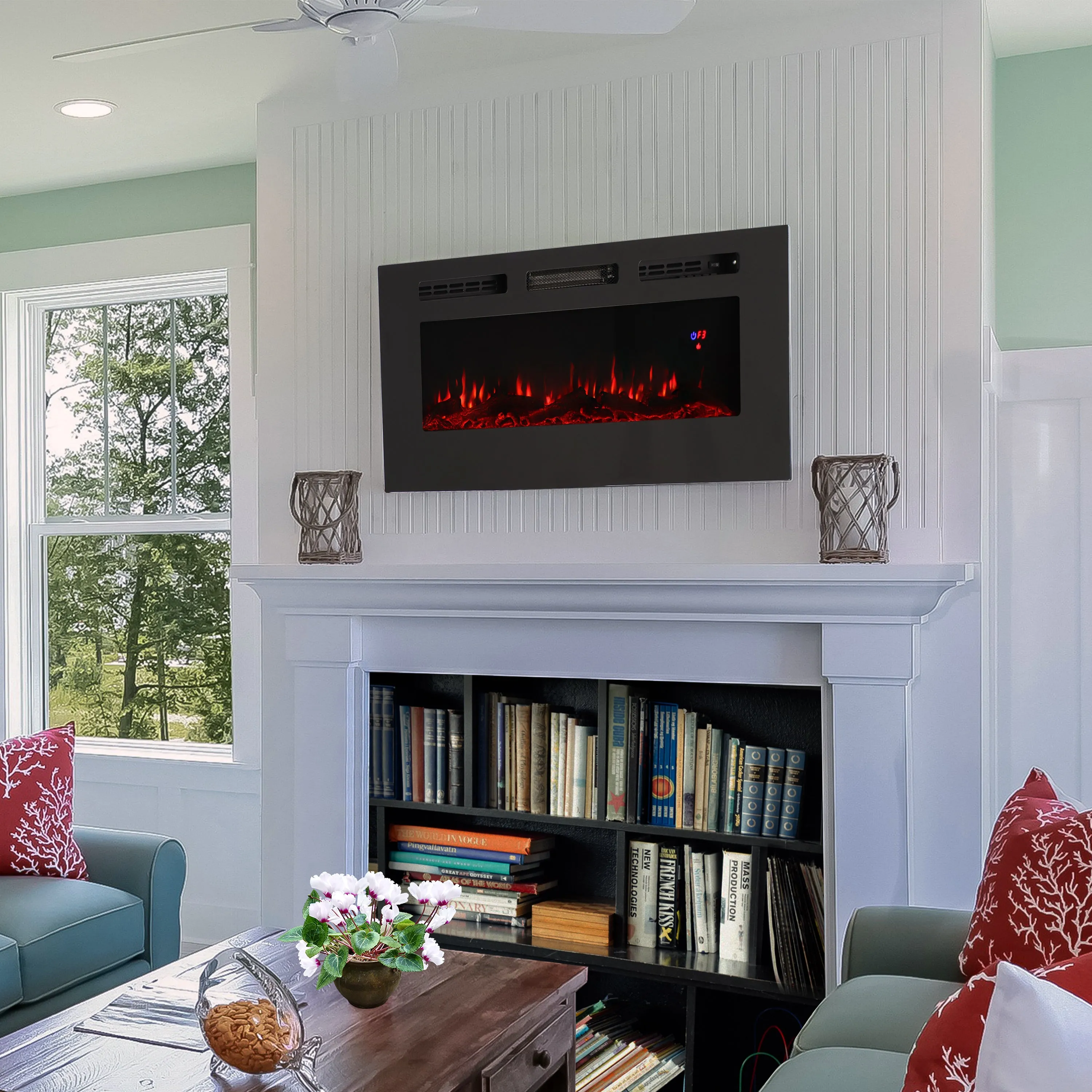 Sunnydaze Sophisticated Hearth Indoor Electric Fireplace