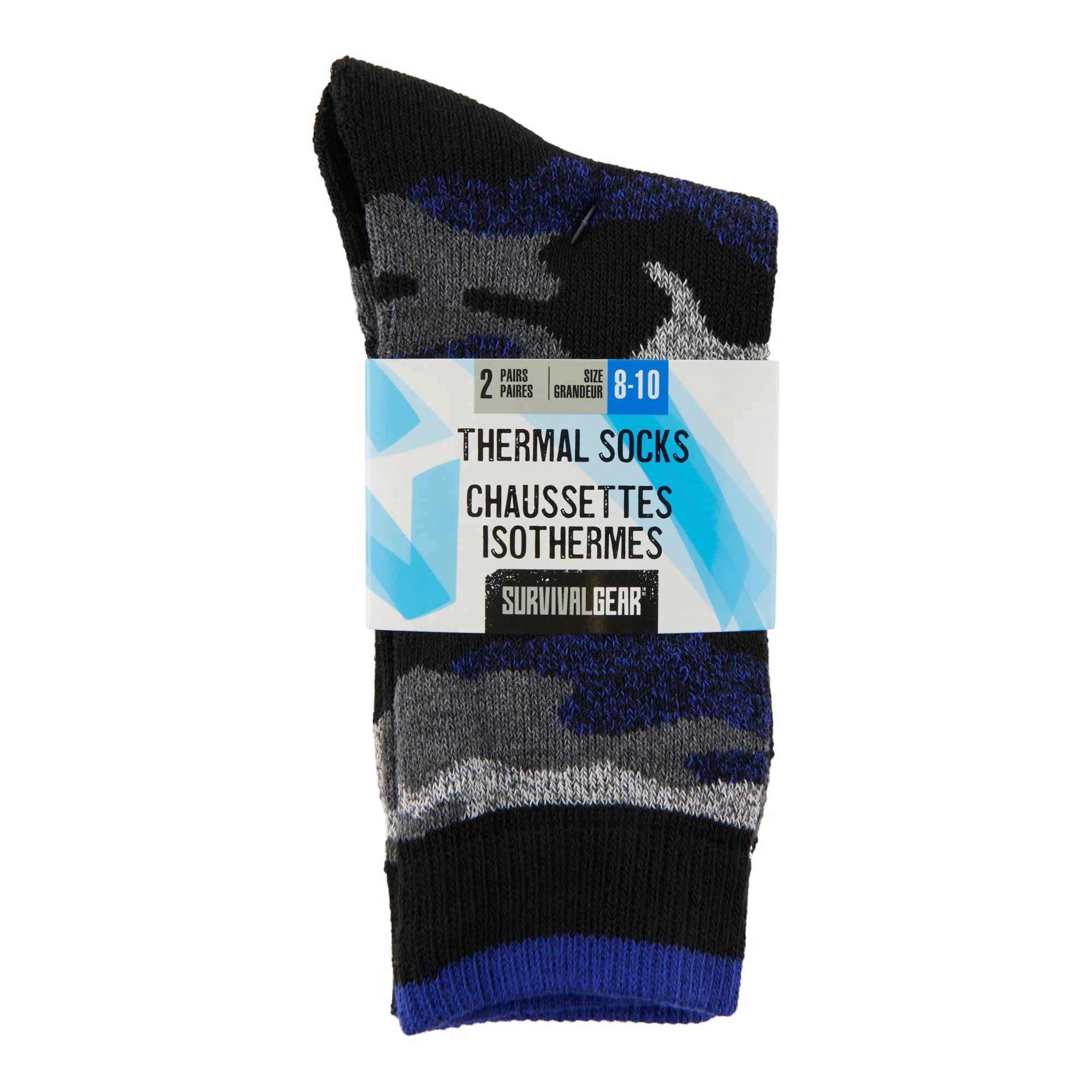 SURVIVAL GEAR Boy's Thermal Socks, 2-Pack