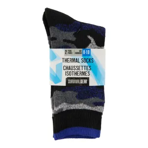 SURVIVAL GEAR Boy's Thermal Socks, 2-Pack