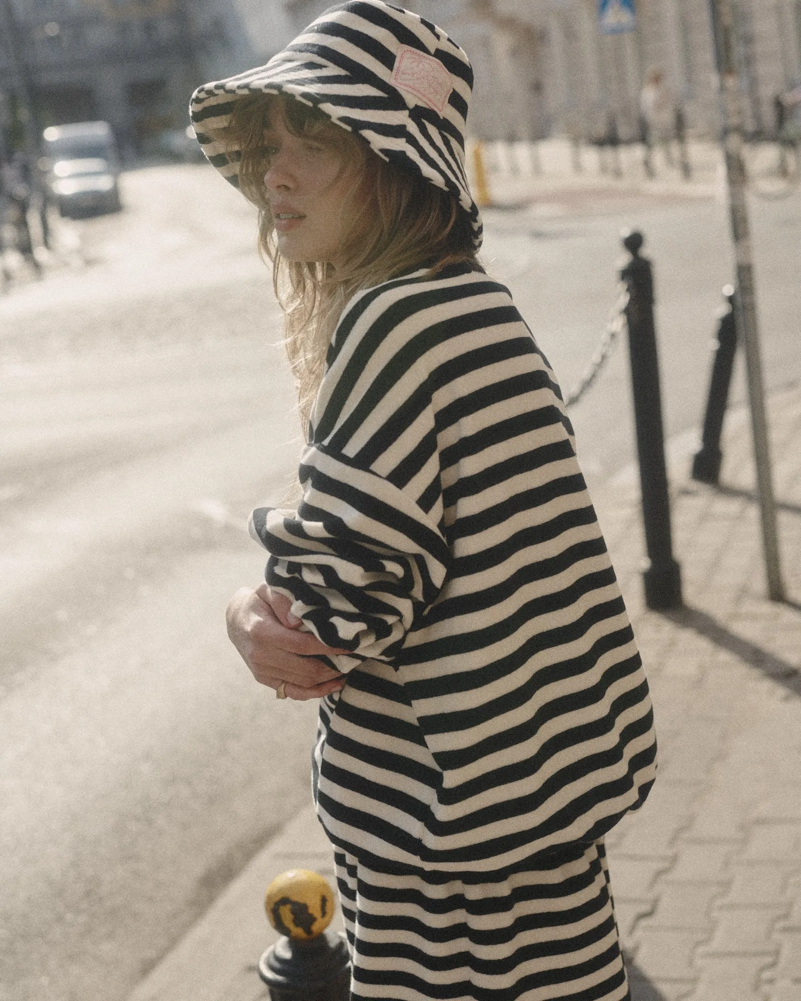 Sweatshirt in terry cotton / 17 / 20 / black stripes