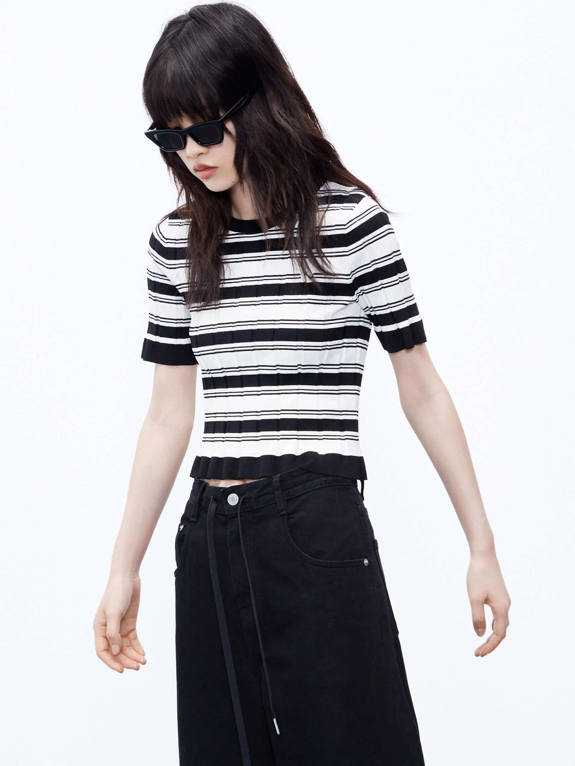 Textured Stripe Knit Top
