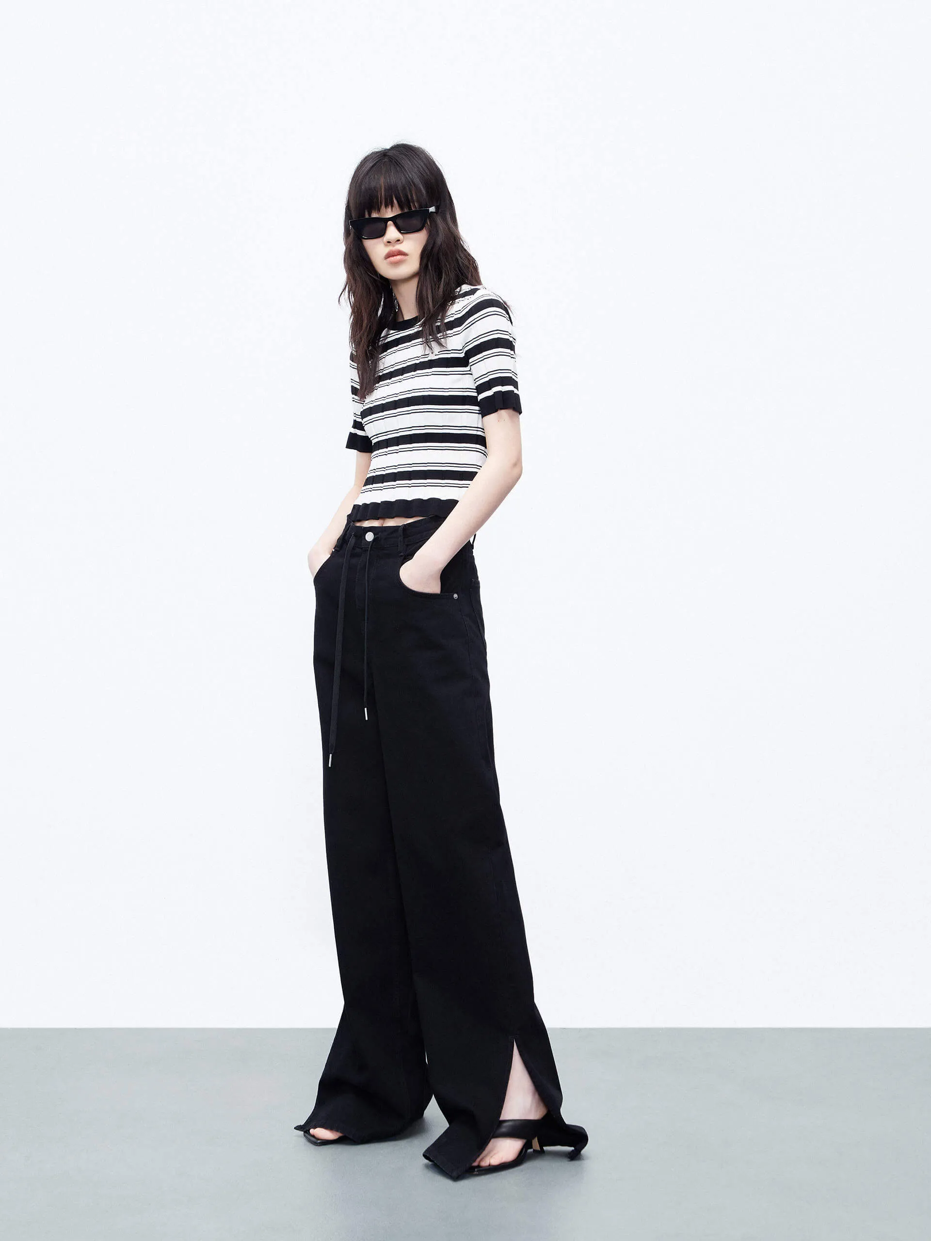 Textured Stripe Knit Top