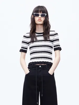Textured Stripe Knit Top
