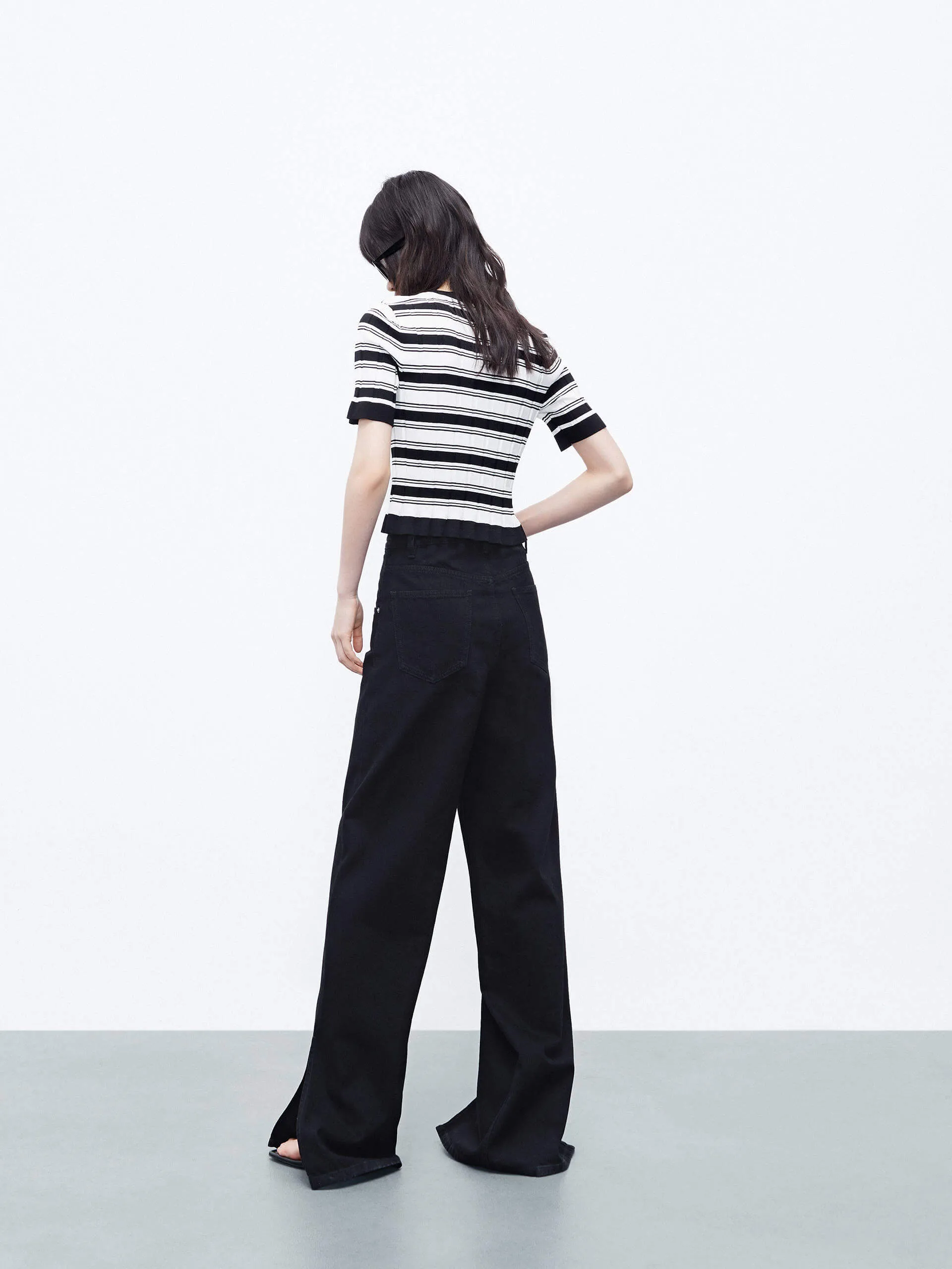 Textured Stripe Knit Top