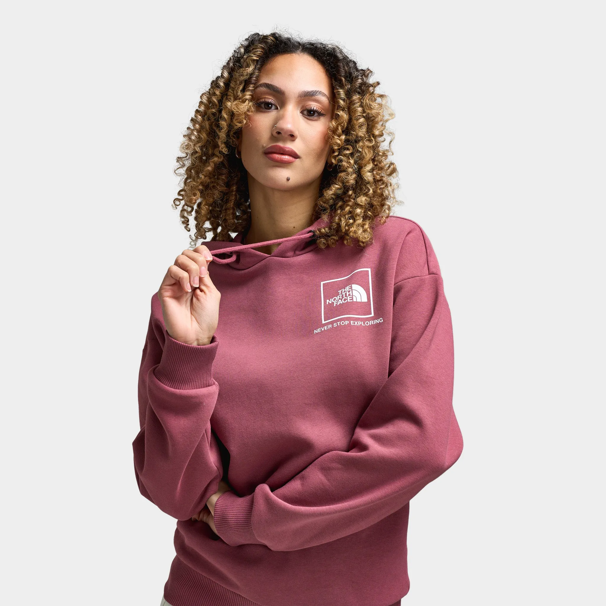 The North Face Women's Back New Fine Box Relaxed Pullover Hoodie / Wild Ginger