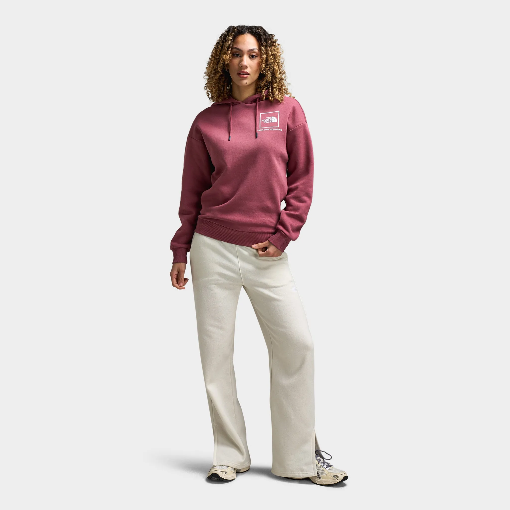 The North Face Women's Back New Fine Box Relaxed Pullover Hoodie / Wild Ginger