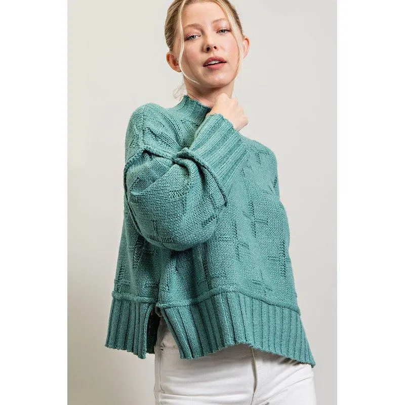 Turtle Neck Knit Top
