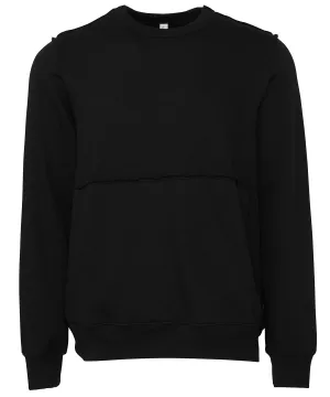 Unisex raw-seam crew pullover | Black