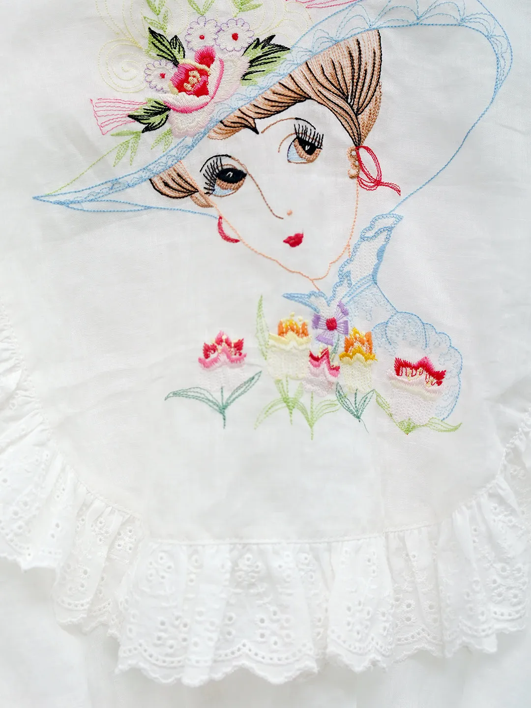 Unlogical Poem Victorian Style Embroidered Ramie Top