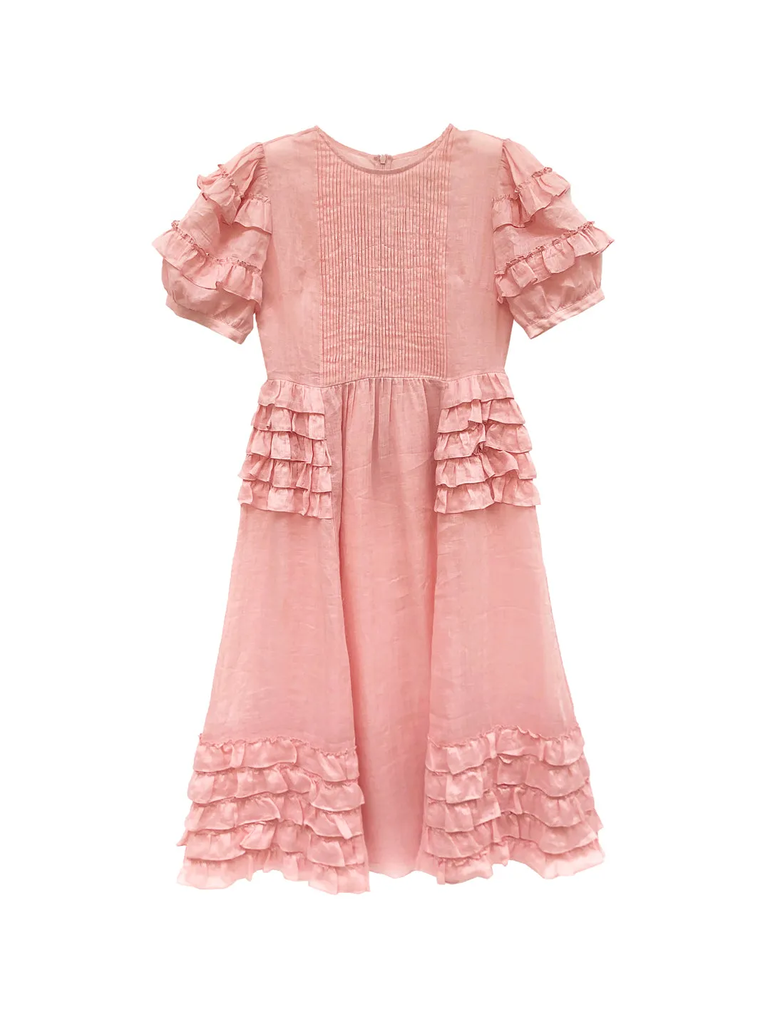 Unlogical Poem Victorian Style Ruffled Red/Black/Pink Ramie Dress