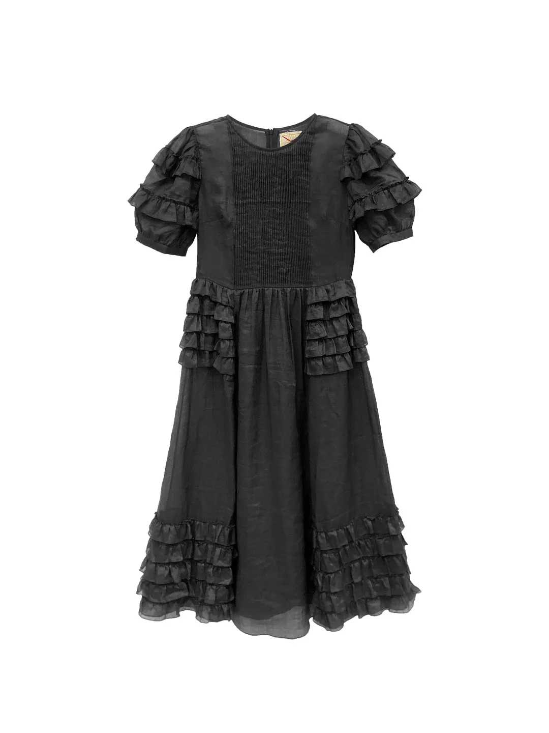 Unlogical Poem Victorian Style Ruffled Red/Black/Pink Ramie Dress