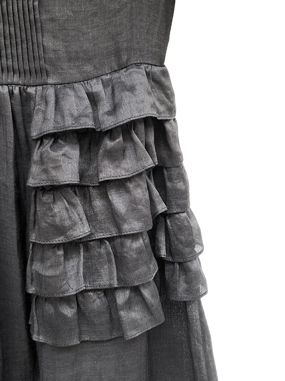 Unlogical Poem Victorian Style Ruffled Red/Black/Pink Ramie Dress
