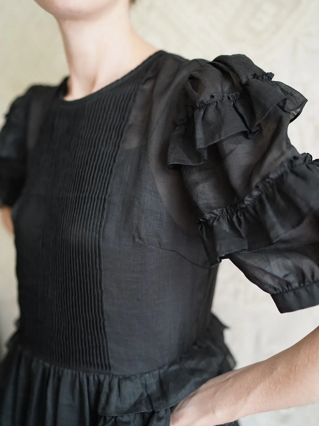 Unlogical Poem Victorian Style Ruffled Red/Black/Pink Ramie Dress