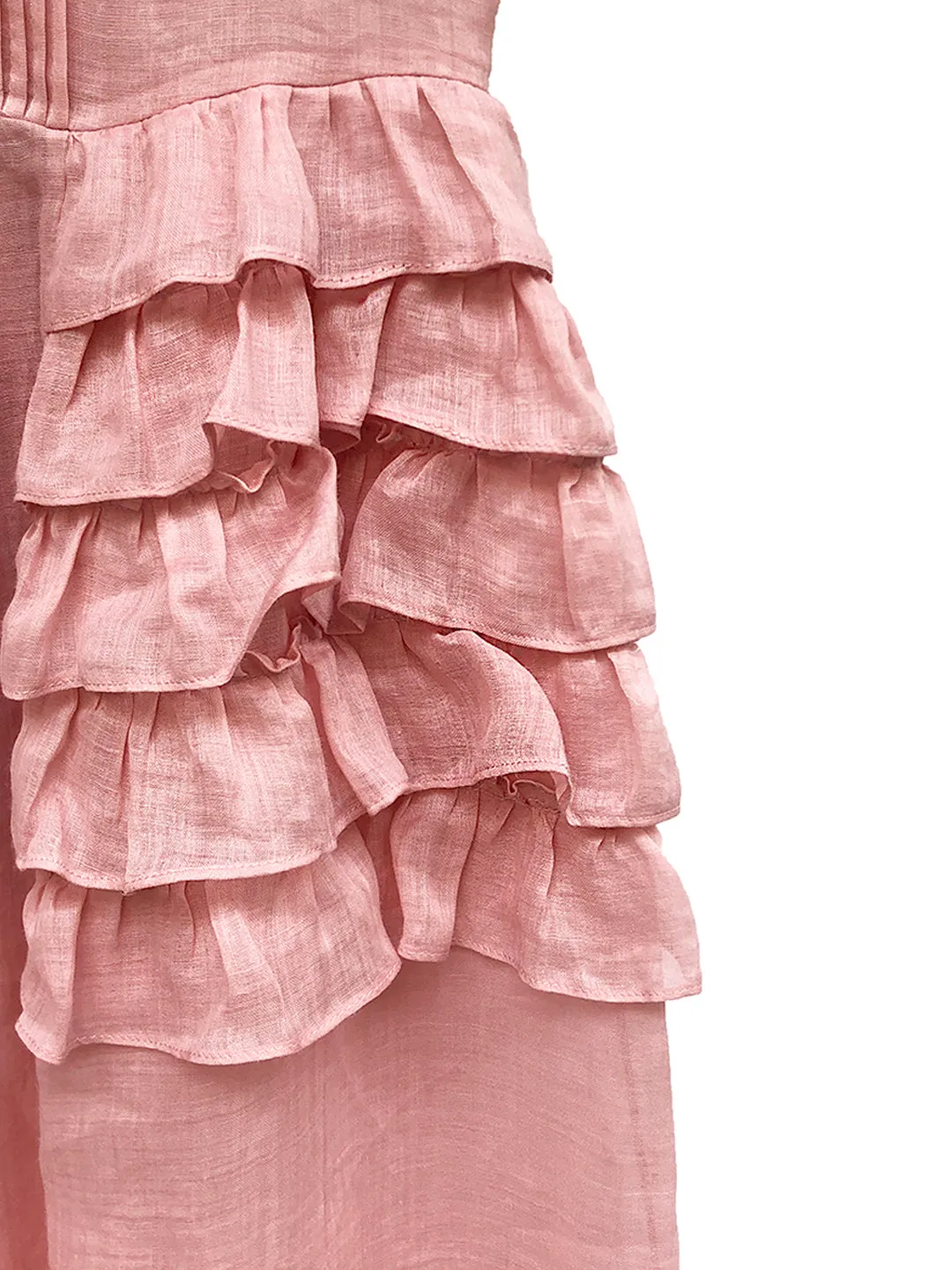 Unlogical Poem Victorian Style Ruffled Red/Black/Pink Ramie Dress