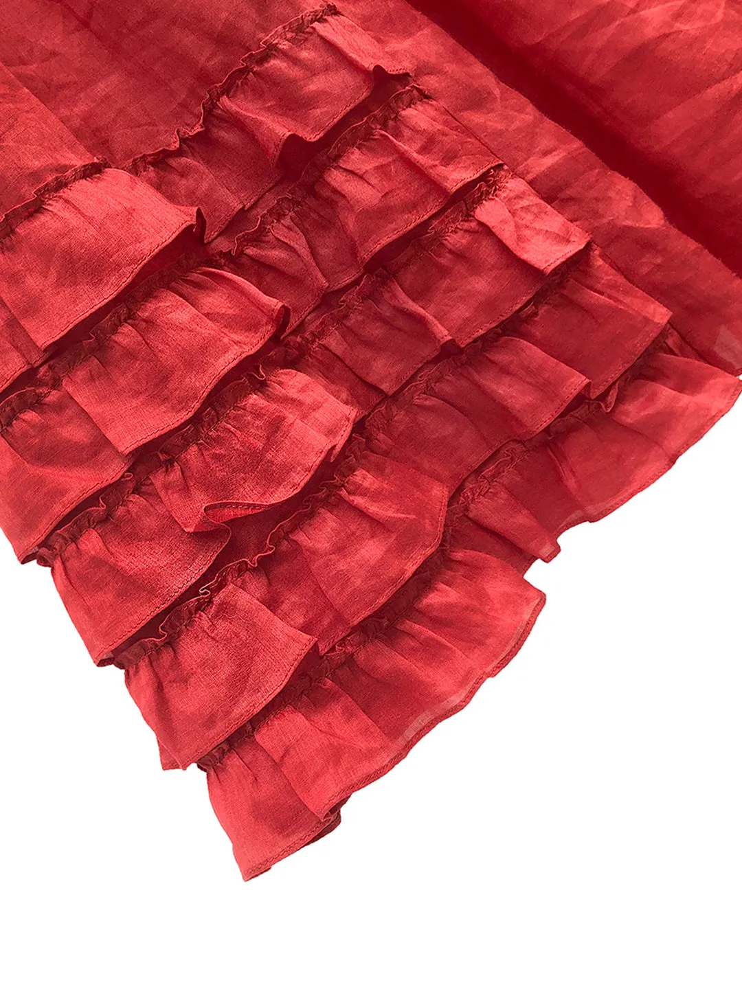 Unlogical Poem Victorian Style Ruffled Red/Black/Pink Ramie Dress