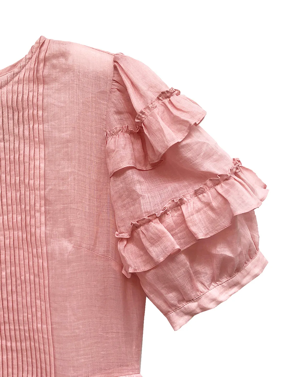 Unlogical Poem Victorian Style Ruffled Red/Black/Pink Ramie Dress