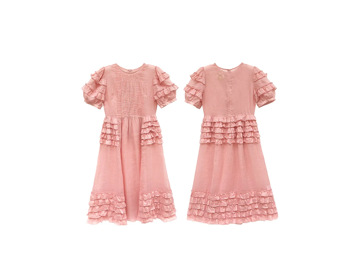 Unlogical Poem Victorian Style Ruffled Red/Black/Pink Ramie Dress