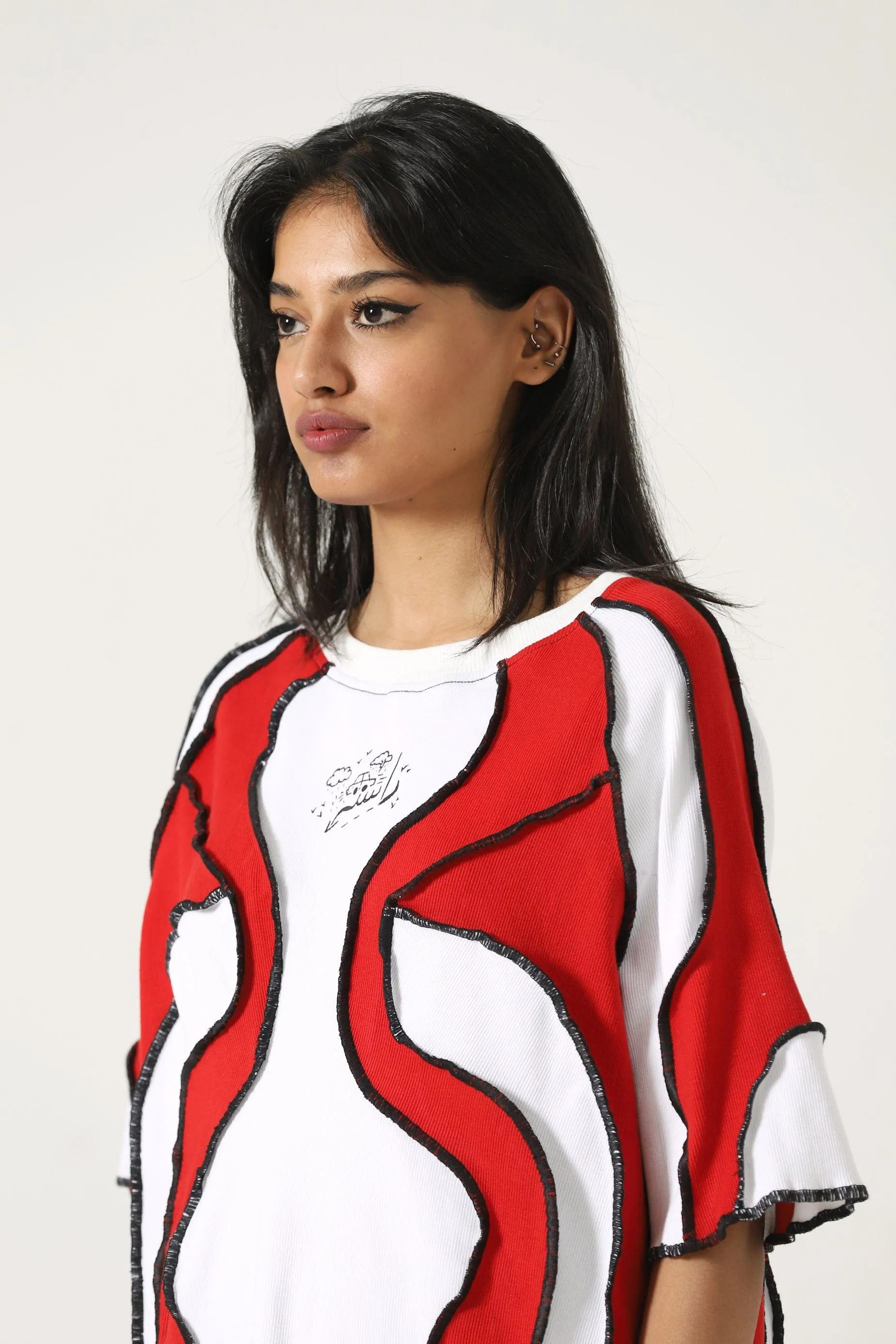 UPCYCLED WAVY KNIT TOP