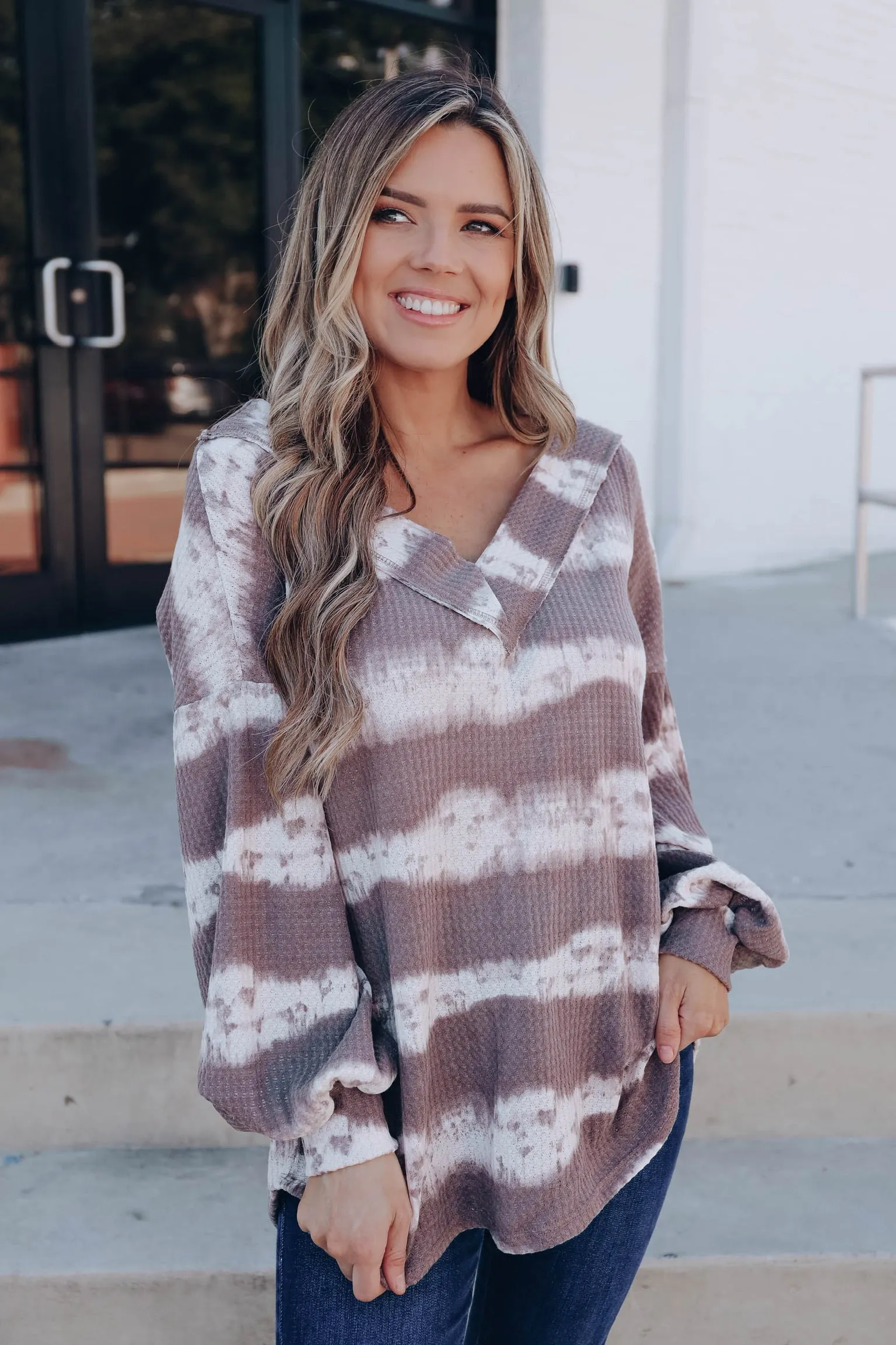 Variegated Striped Knit Top
