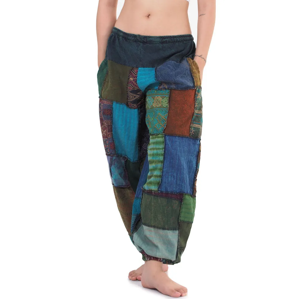 Vibrant Women’s Patchwork Harem Pants Orange Bliss