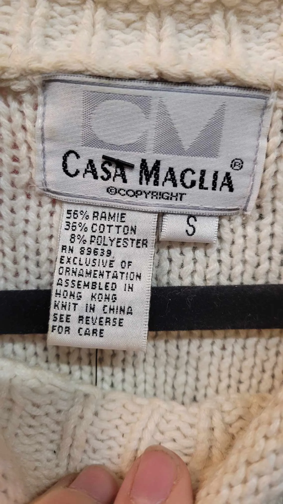 Vintage 90's White, Red, and Black Argyle Sweater