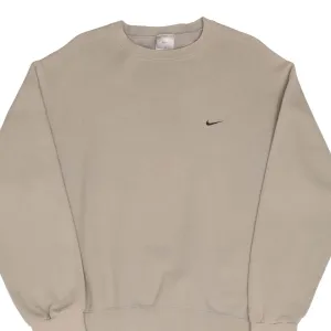 VINTAGE NIKE CLASSIC SWOOSH BEIGE SWEATSHIRT 2000S SIZE LARGE MADE IN USA