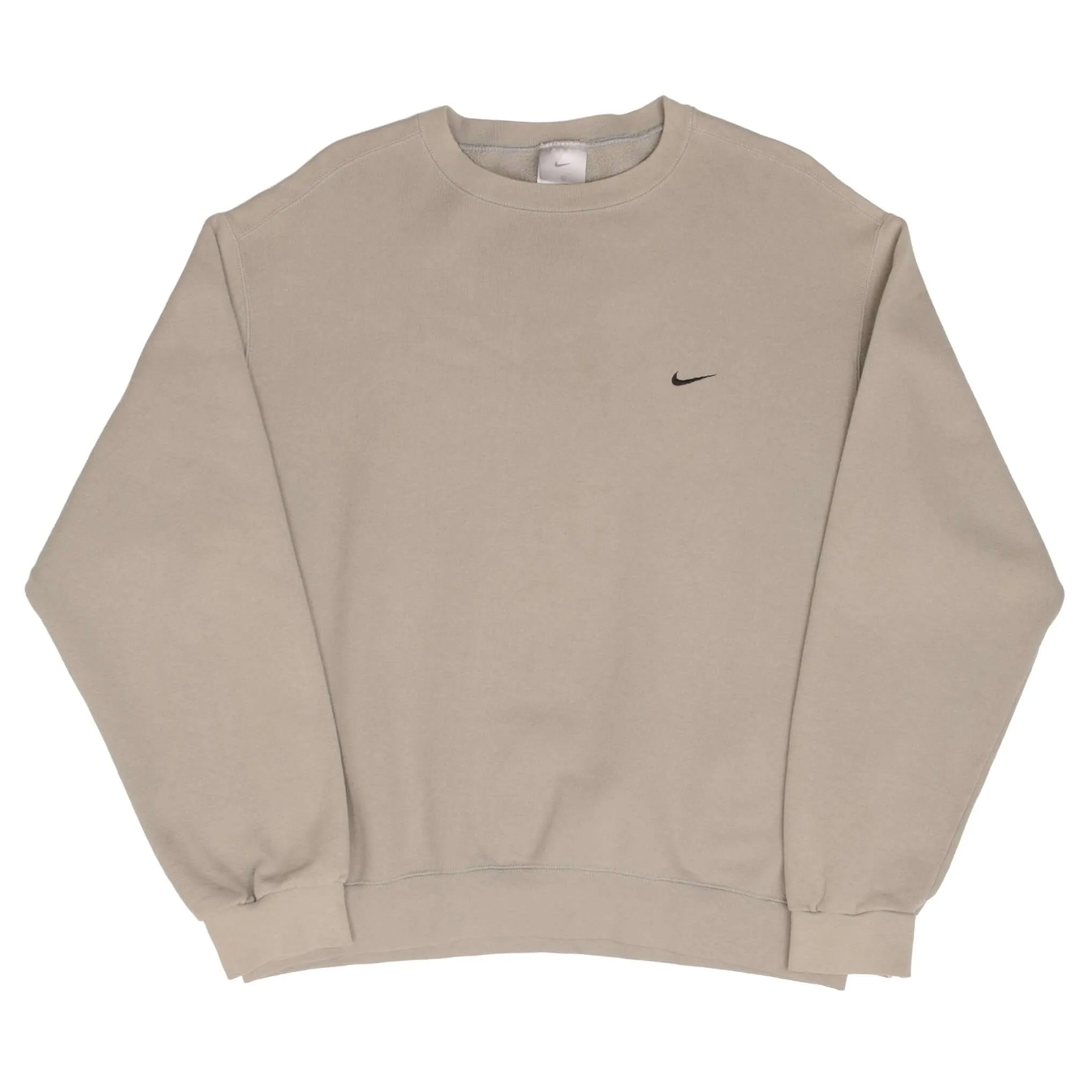 VINTAGE NIKE CLASSIC SWOOSH BEIGE SWEATSHIRT 2000S SIZE LARGE MADE IN USA