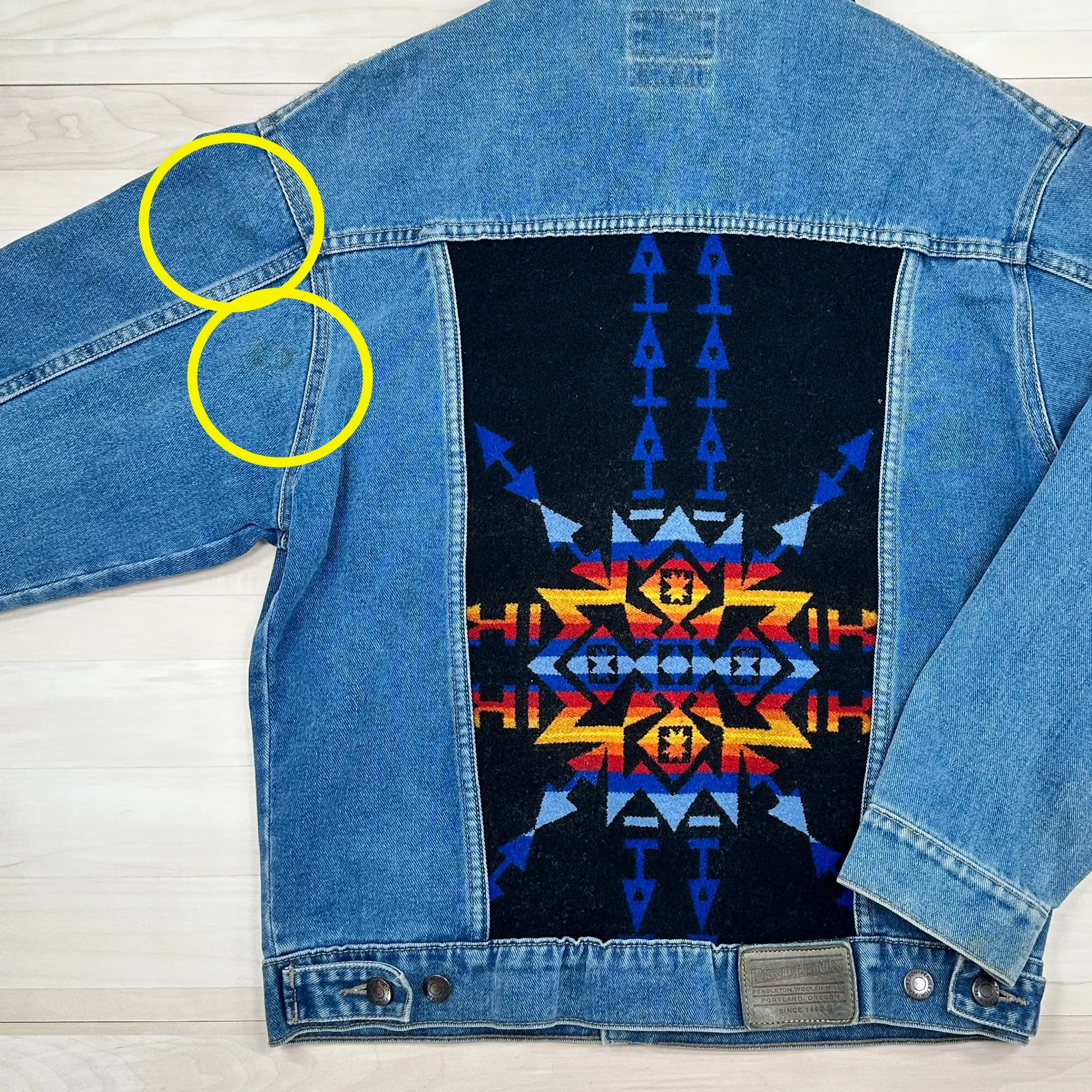 Vintage Pendleton Southwestern Wool Denim Jacket Men's Small