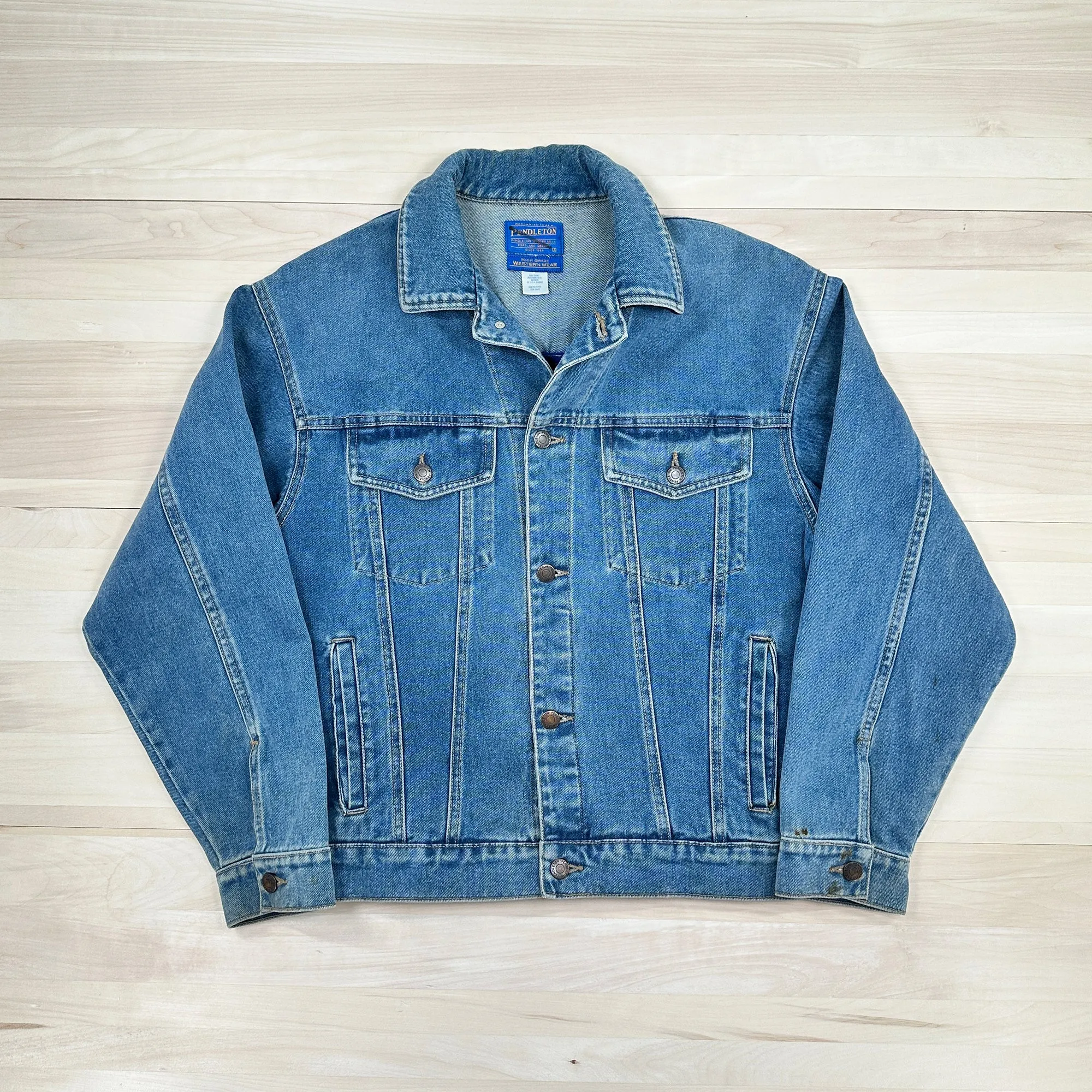 Vintage Pendleton Southwestern Wool Denim Jacket Men's Small