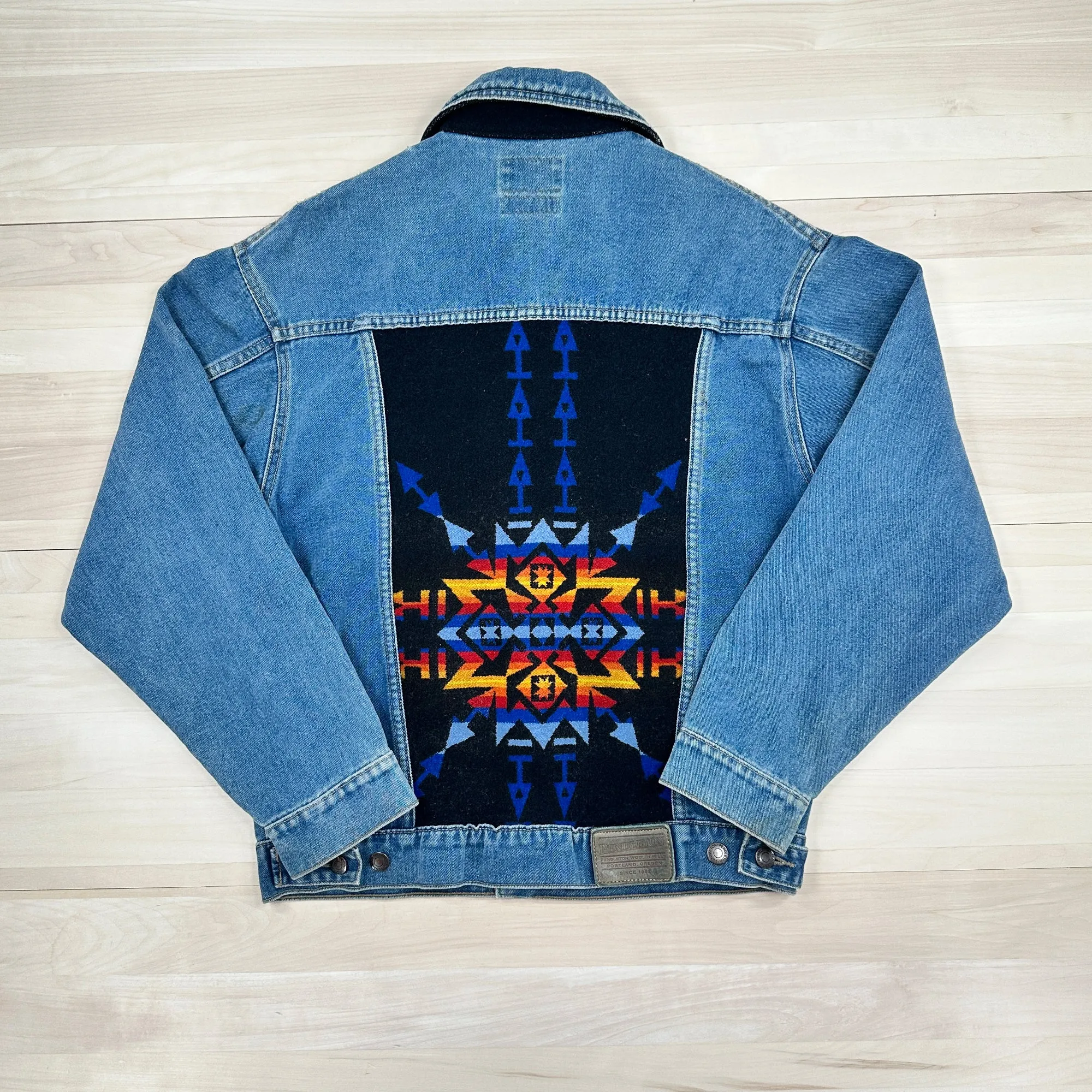 Vintage Pendleton Southwestern Wool Denim Jacket Men's Small