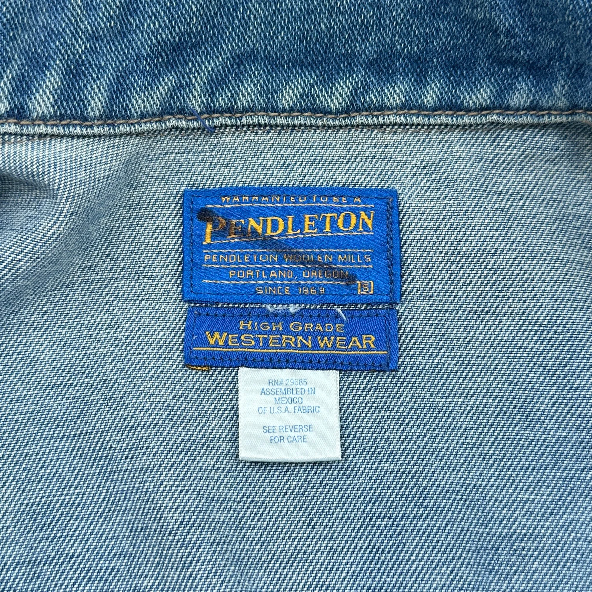 Vintage Pendleton Southwestern Wool Denim Jacket Men's Small