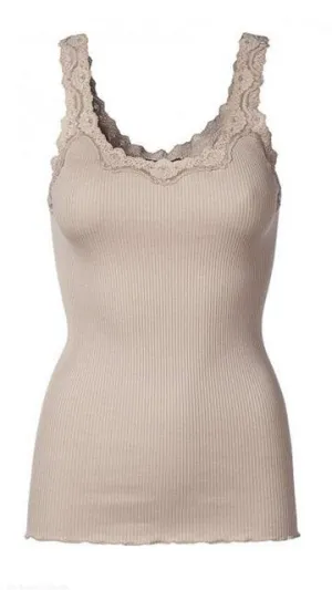 Vintage Powder Rosemunde Babette Silk Lace Tank Top