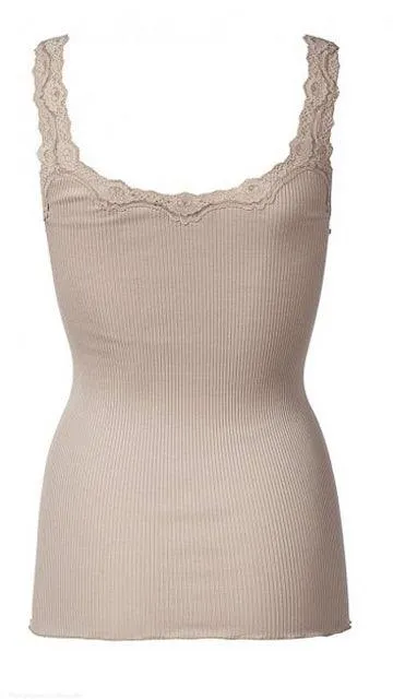 Vintage Powder Rosemunde Babette Silk Lace Tank Top
