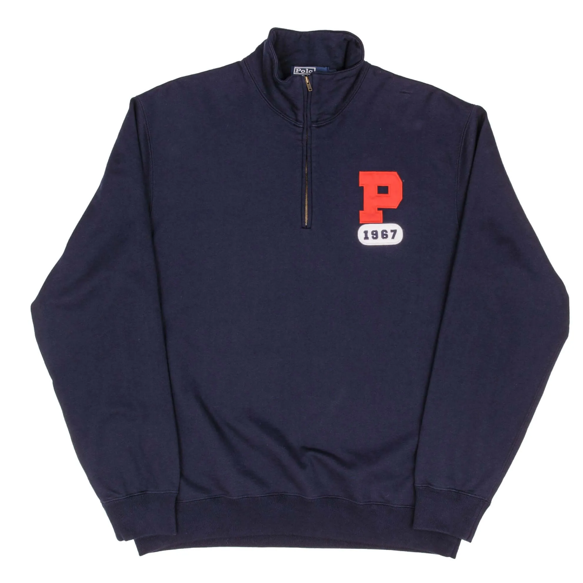 VINTAGE RALPH LAUREN P 1967 QUARTER ZIP SWEATSHIRT SIZE LARGE 1990S