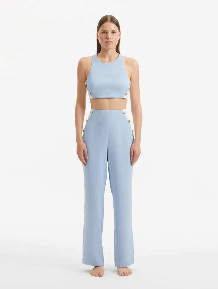 Wade White Baby Blue Pants