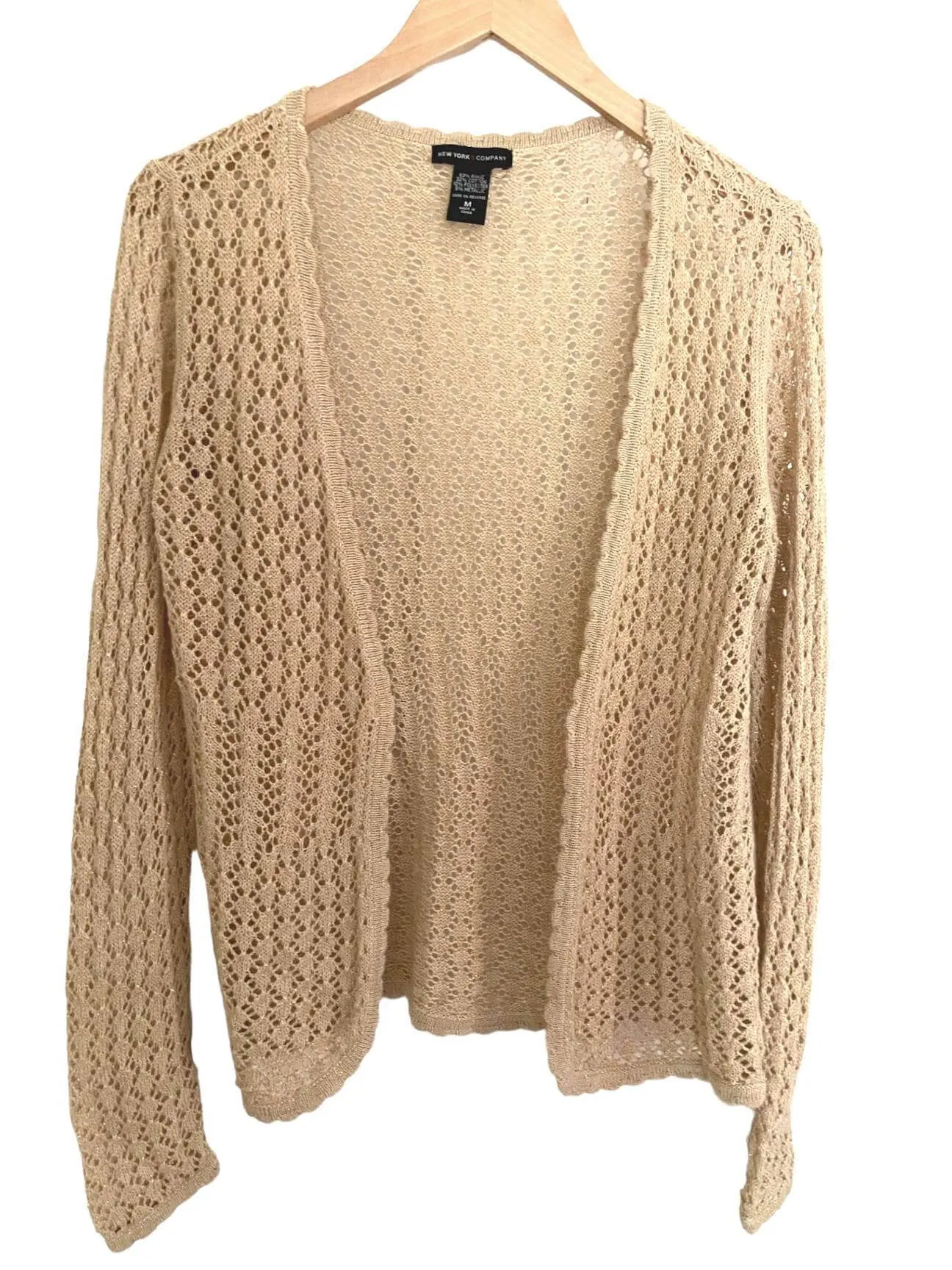 Warm Spring Gold Open-Knit Sweater
