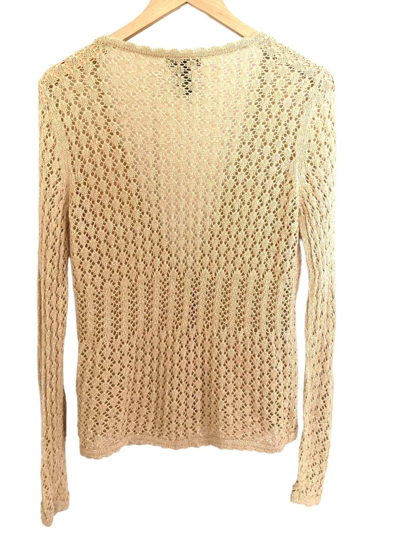 Warm Spring Gold Open-Knit Sweater