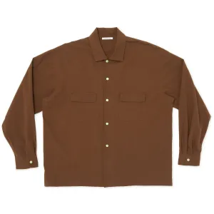 Warrick Shirt - Brown Puckered Cotton