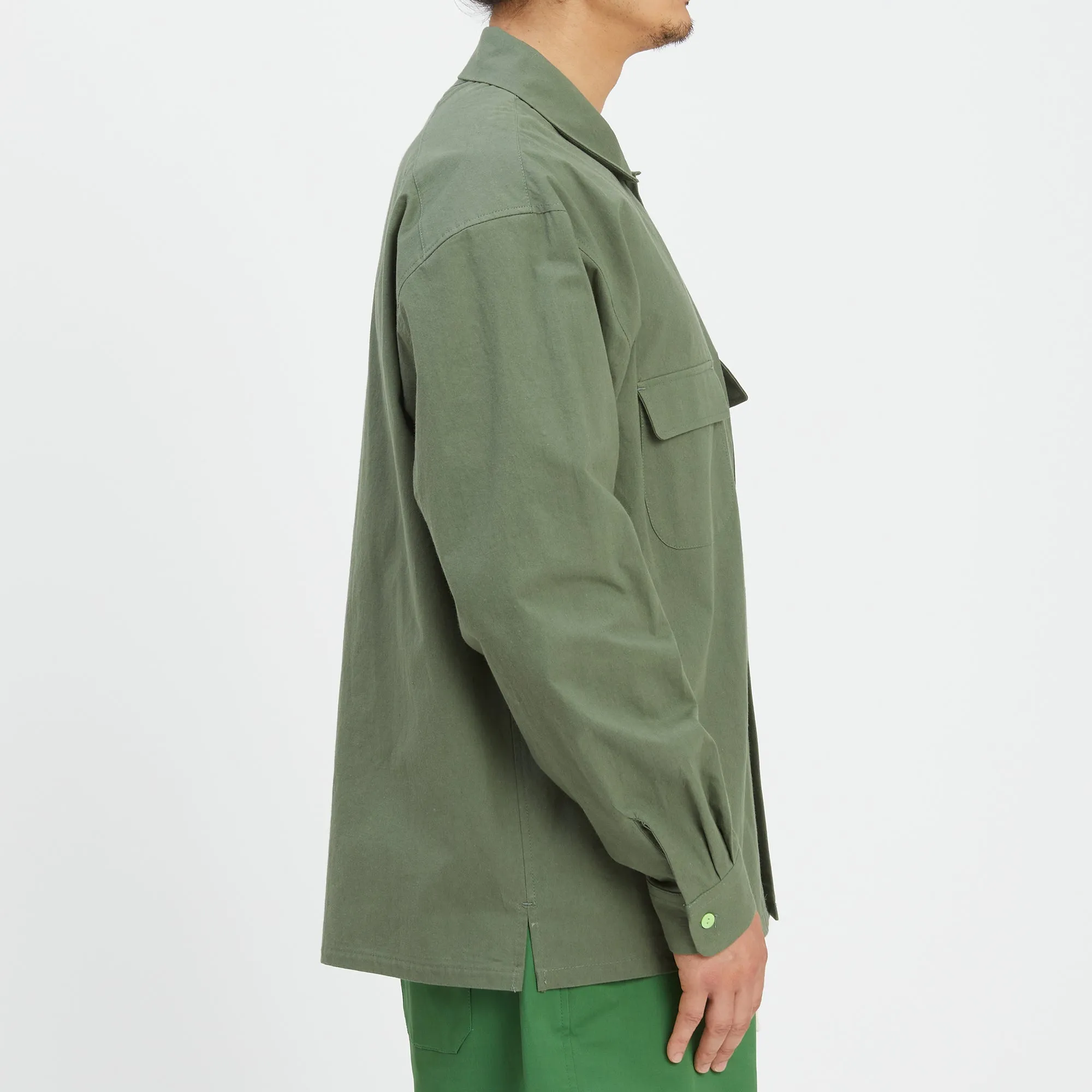 Warrick Shirt - Olive Cotton