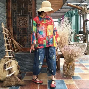 Watercolor Wrap Ramie Shirt