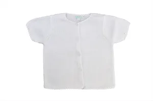 White Knit Top with Buttons
