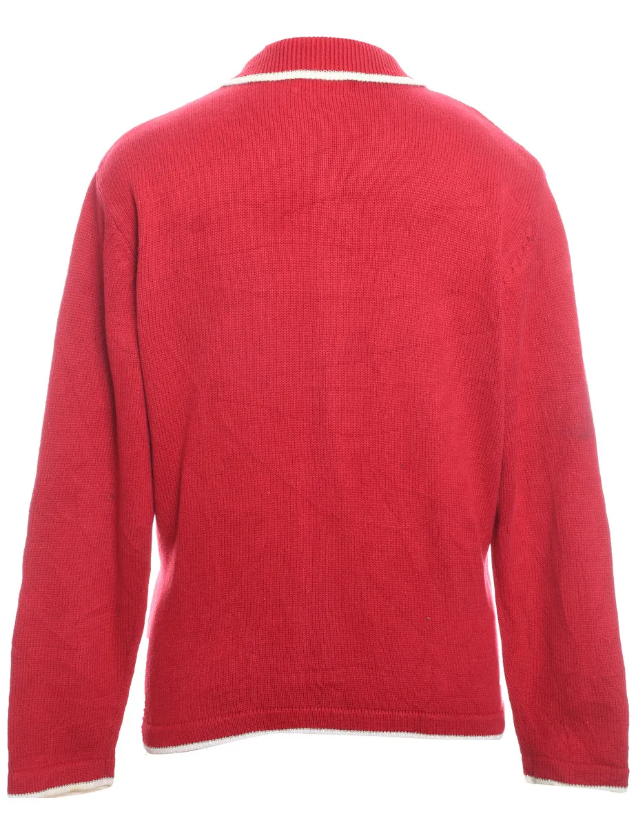 Winter Scene Design Christmas Cardigan - M