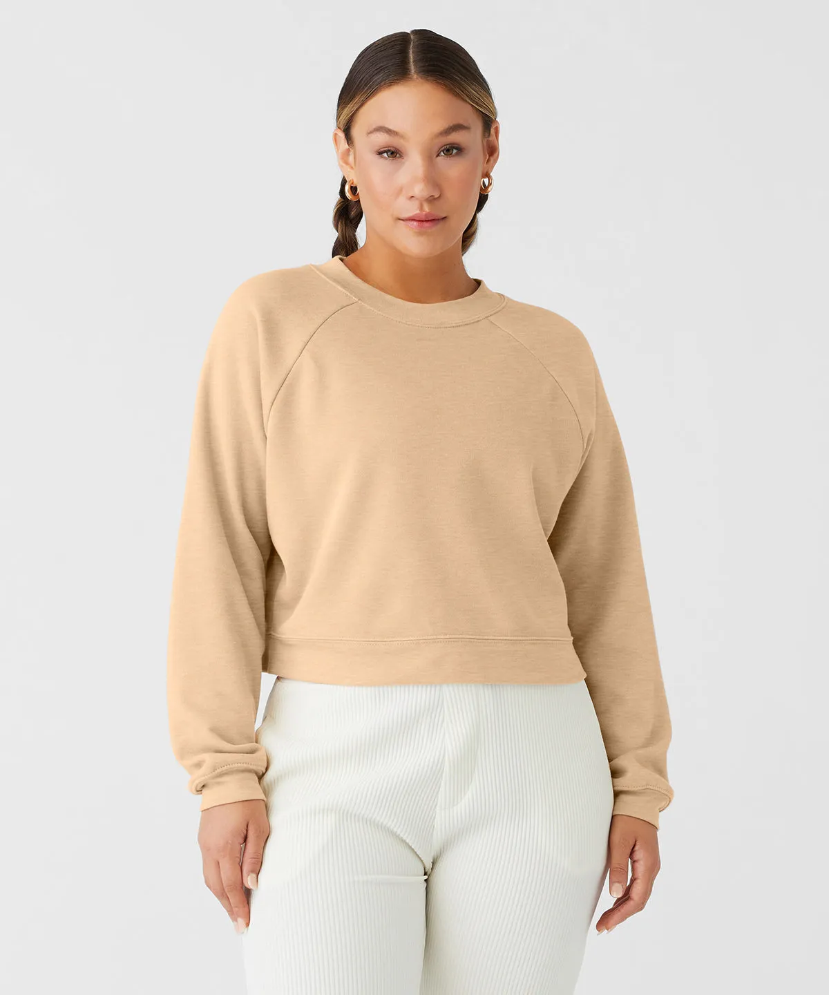 Womens raglan pullover fleece | Heather Mustard