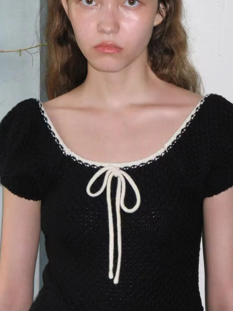 Women's Style Small Large Sleeve Knotted Wool Sweaters
