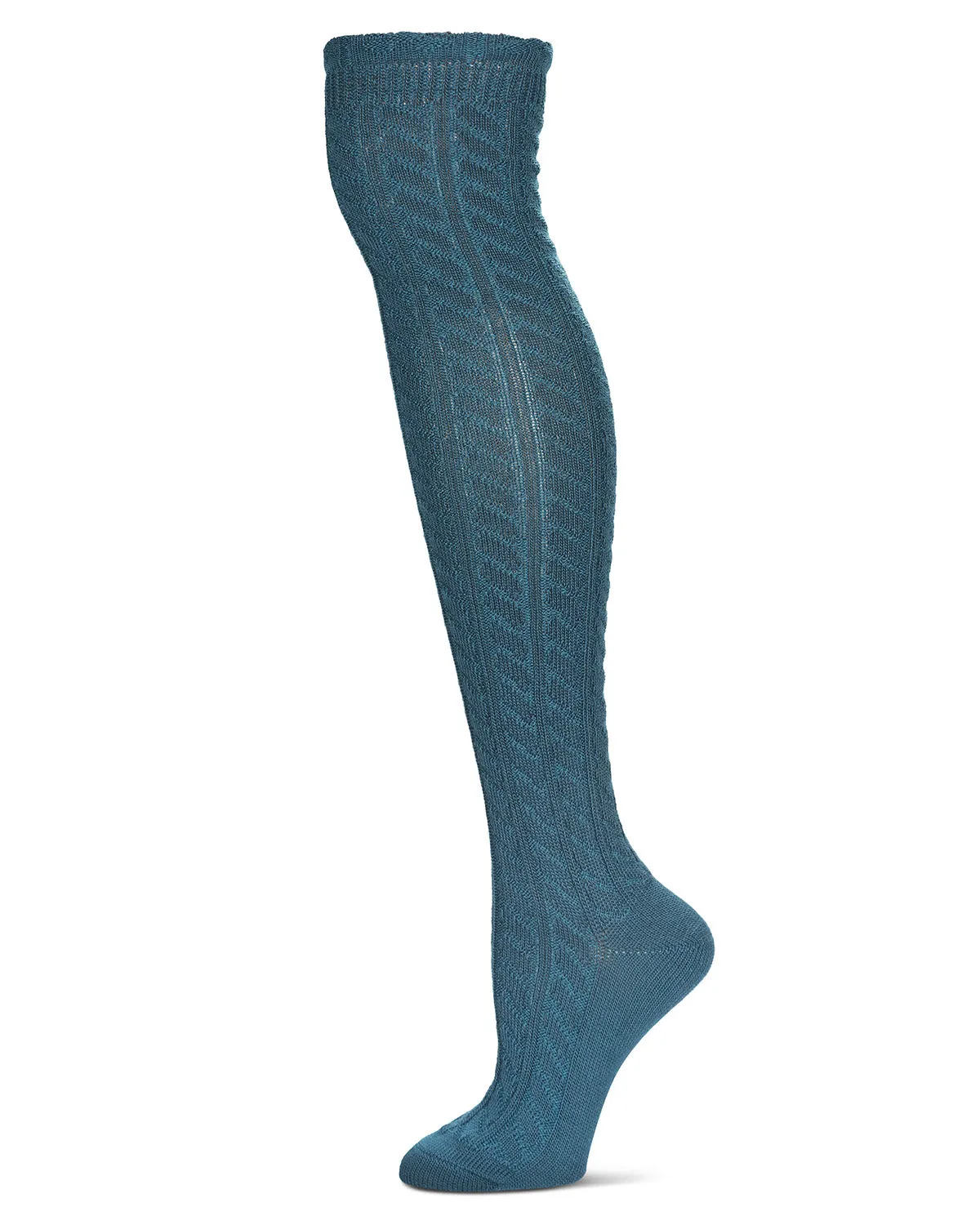 Women's Twister Cable Knit Over The Knee Warm Knit Sock