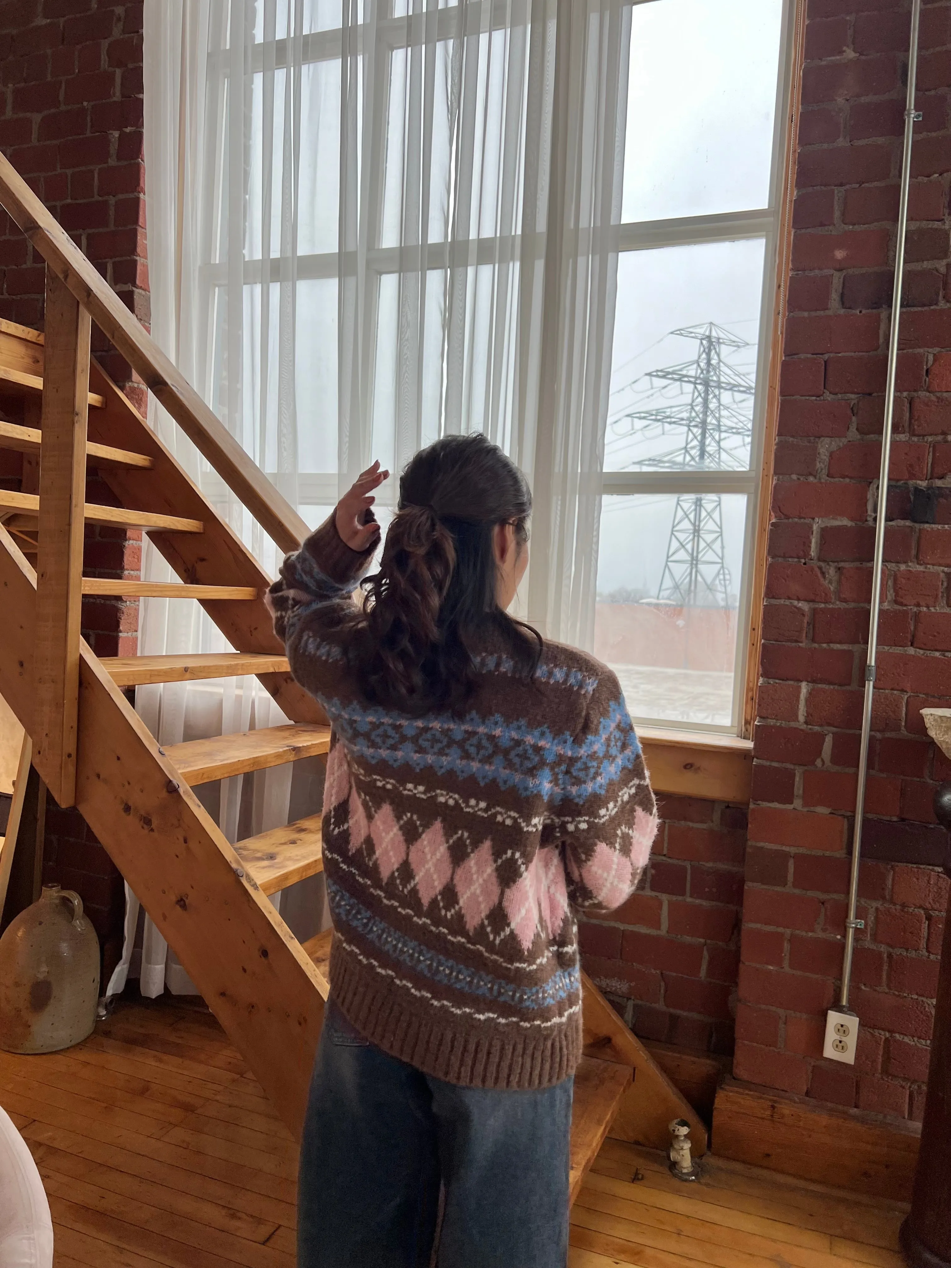 YAKO Argyle print cardigan